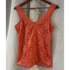 Y2K Coral Red Lace V Neck Tank Top Coquette Girl Festival